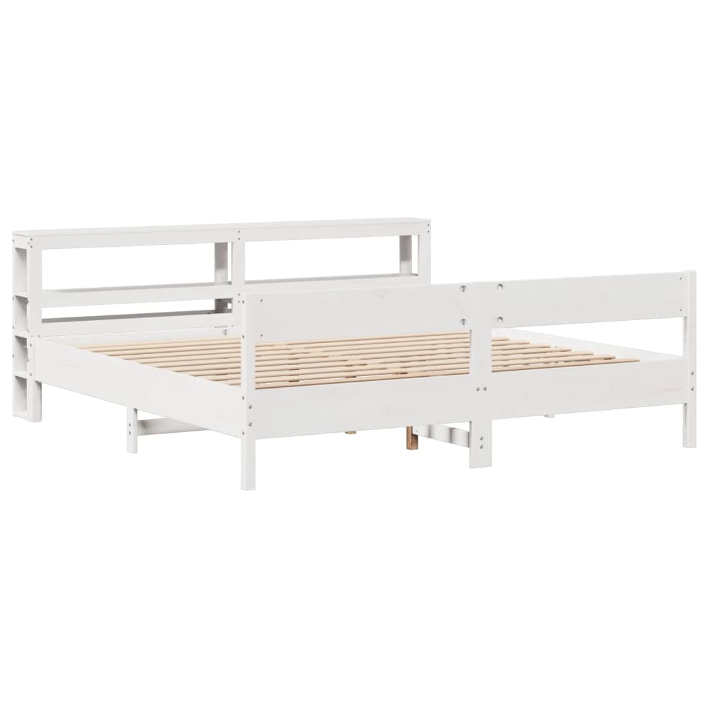 vidaXL Letto senza Materasso Bianco 180x200 cm Legno Massello di Pino