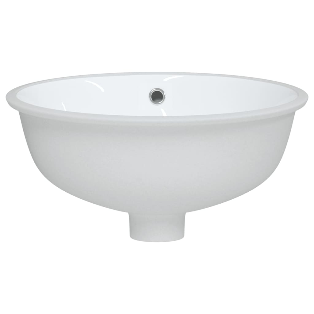 vidaXL Lavandino da Bagno Bianco 38,5x33,5x19 cm Ovale in Ceramica