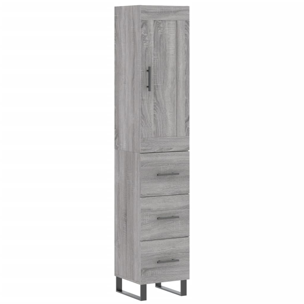 vidaXL Credenza Grigio Sonoma 34,5x34x180 cm in Legno Multistrato