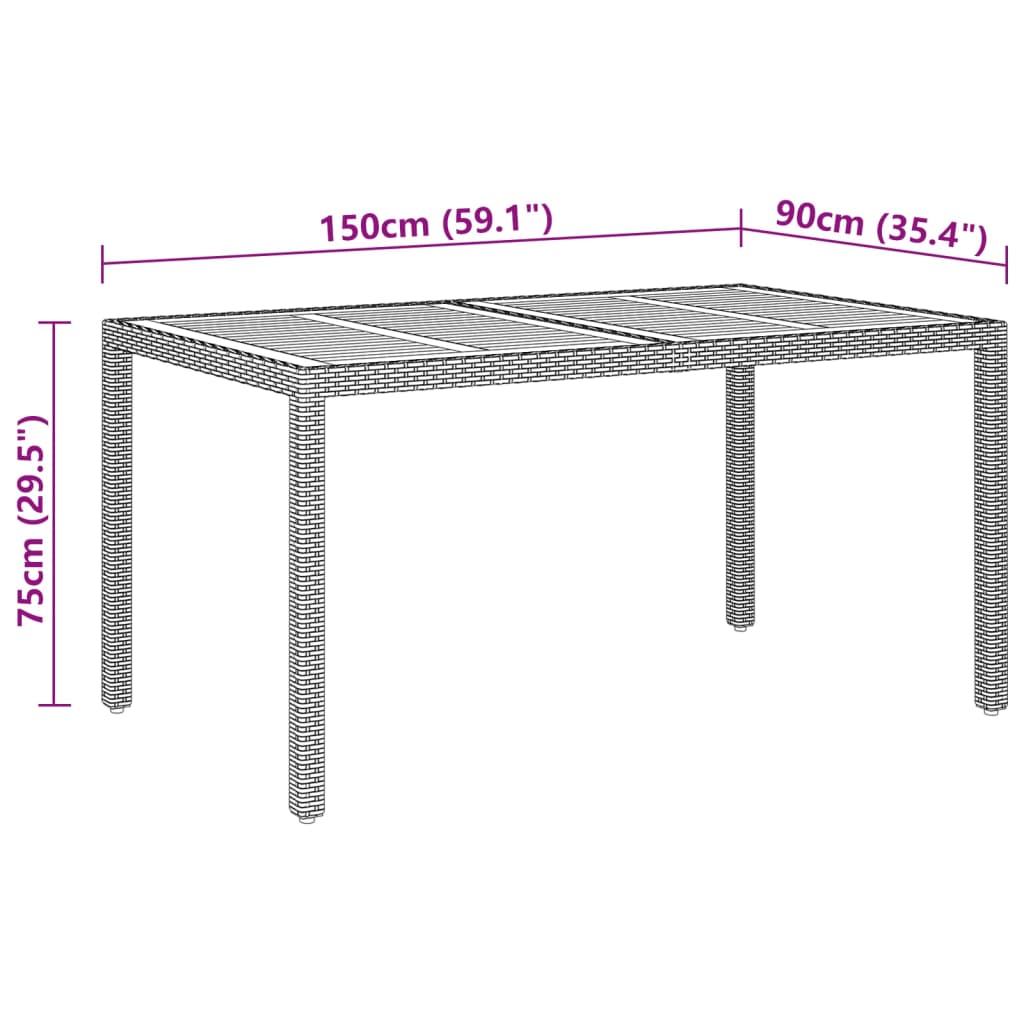 vidaXL Set da Pranzo per Giardino 5 pz in Polyrattan Nero