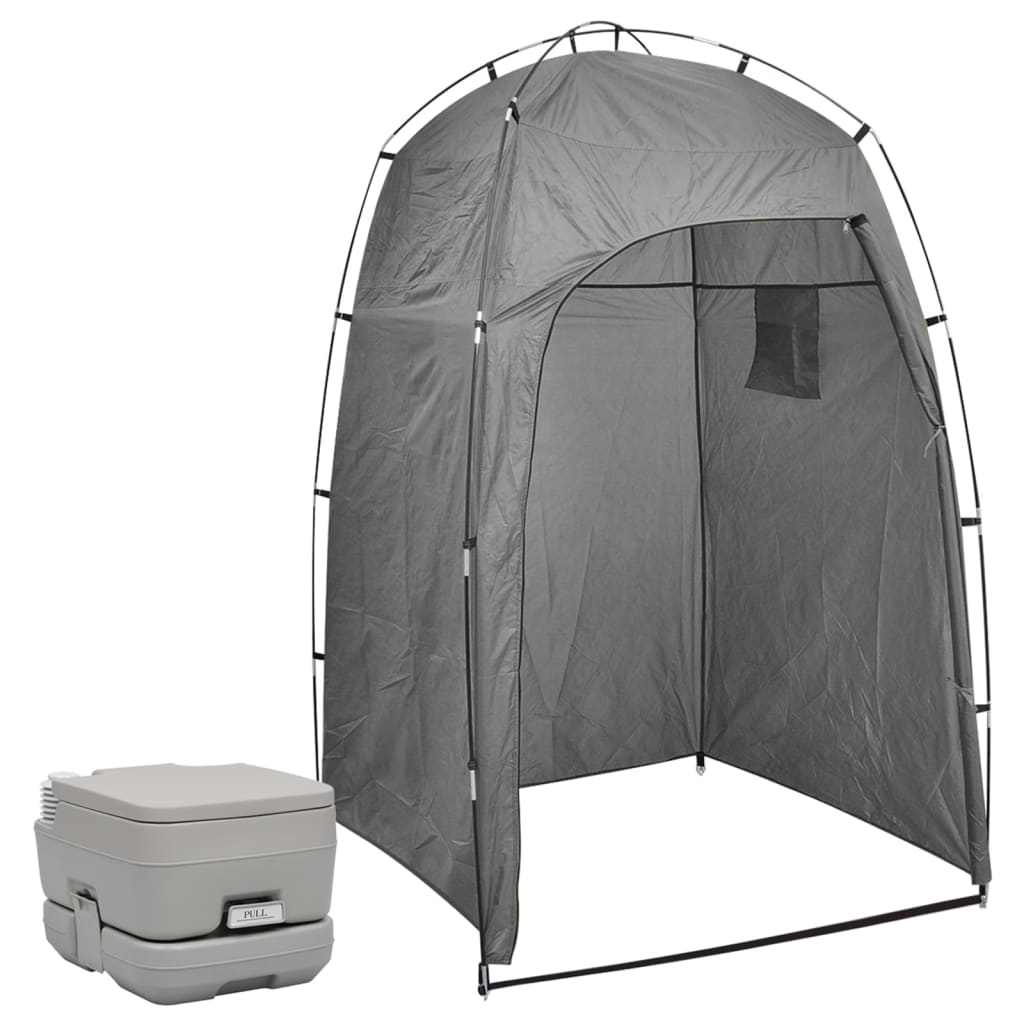 vidaXL Toilette Portatile da Campeggio con Tenda 10+10 L