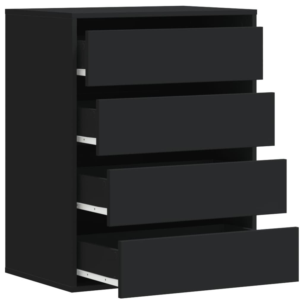 vidaXL Cassettiera Angolare Nera 60x41x76 cm in Legno Multistrato