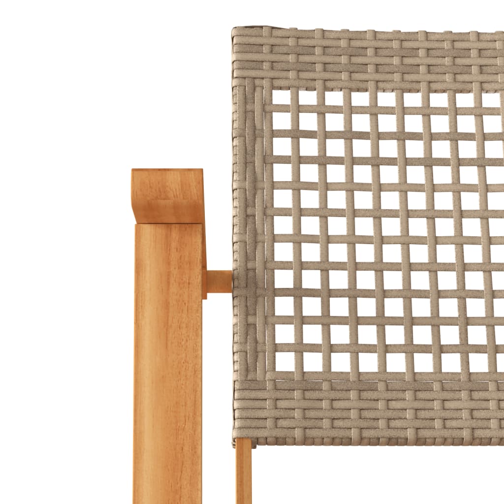 vidaXL Sedie da Giardino 2pz Beige in Polyrattan e Legno di Acacia