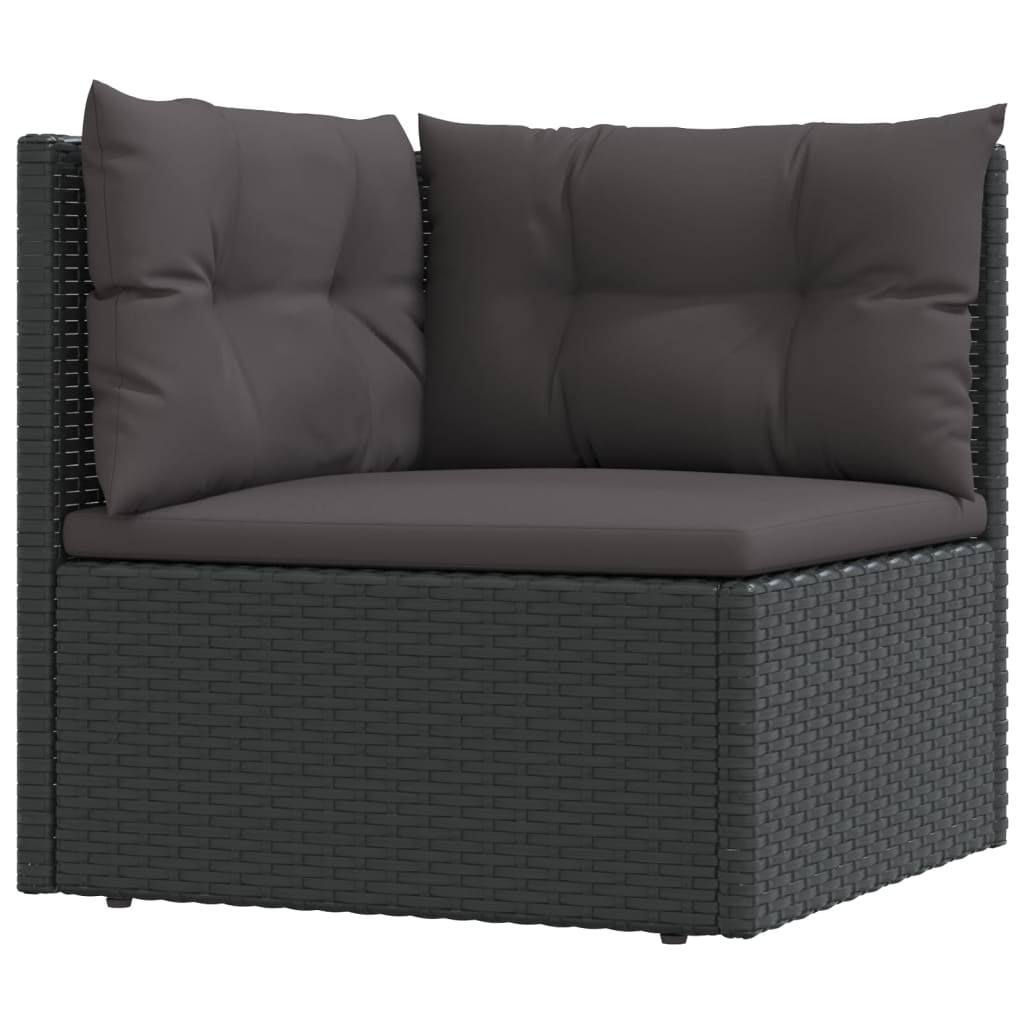 vidaXL Set Mobili da Giardino con Cuscini 8 pz Nero in Polyrattan