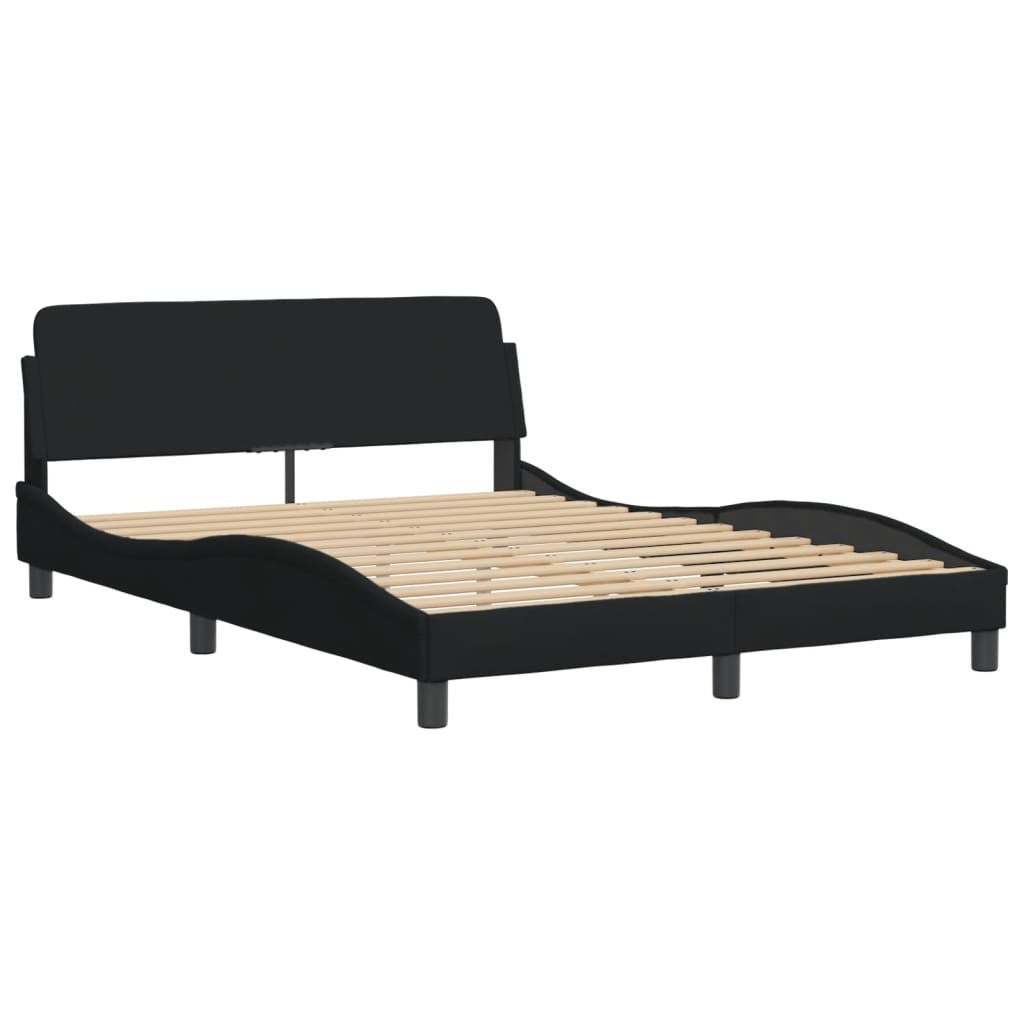 vidaXL Letto con Materasso Nero 120x200 cm in Tessuto