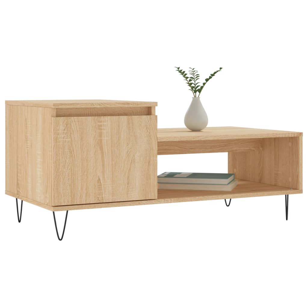 vidaXL Tavolino da Salotto Rovere Sonoma 100x50x45cm Legno Multistrato