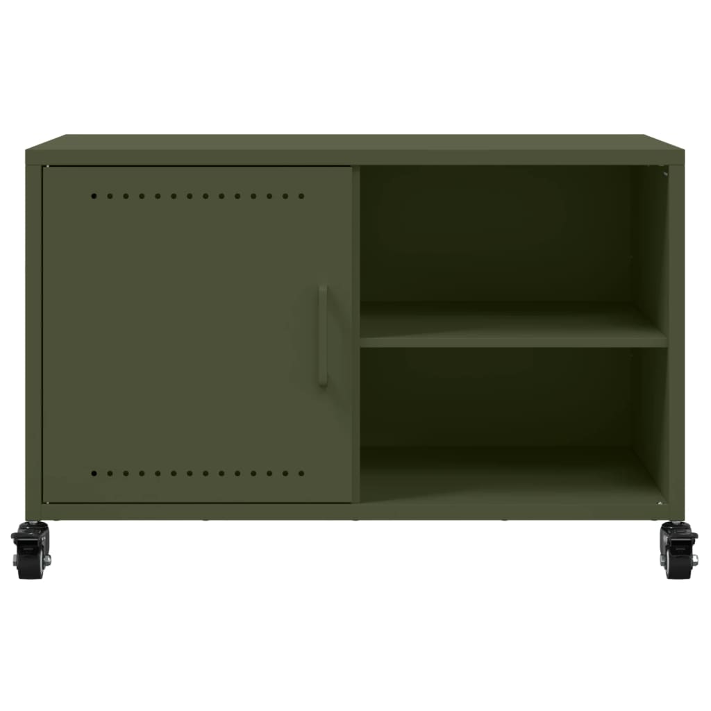 vidaXL Mobile TV Verde Oliva 68x39x43,5 cm in Acciaio