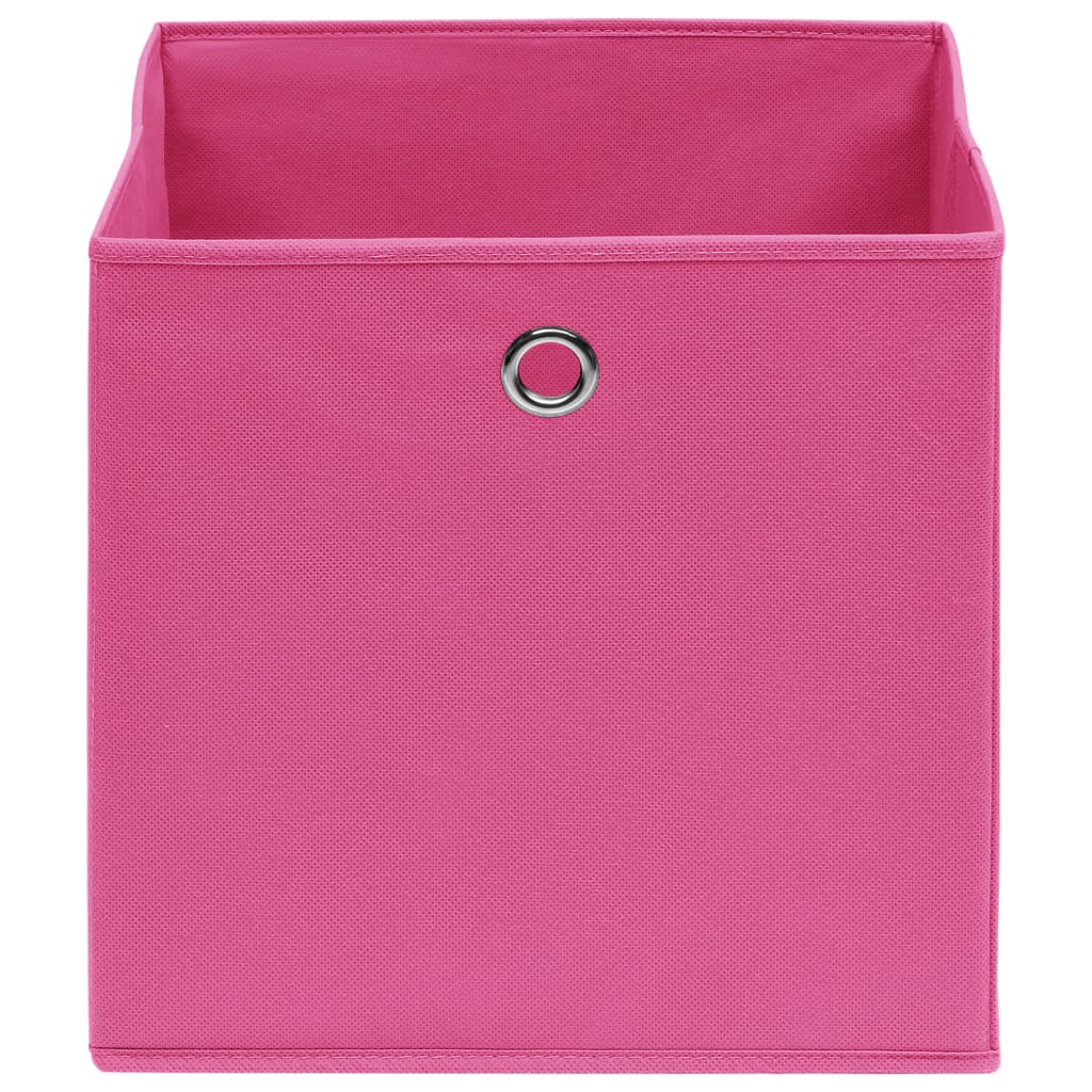 vidaXL Scatole Portaoggetti con Coperchi 4pz Rosa 32x32x32 cm Tessuto