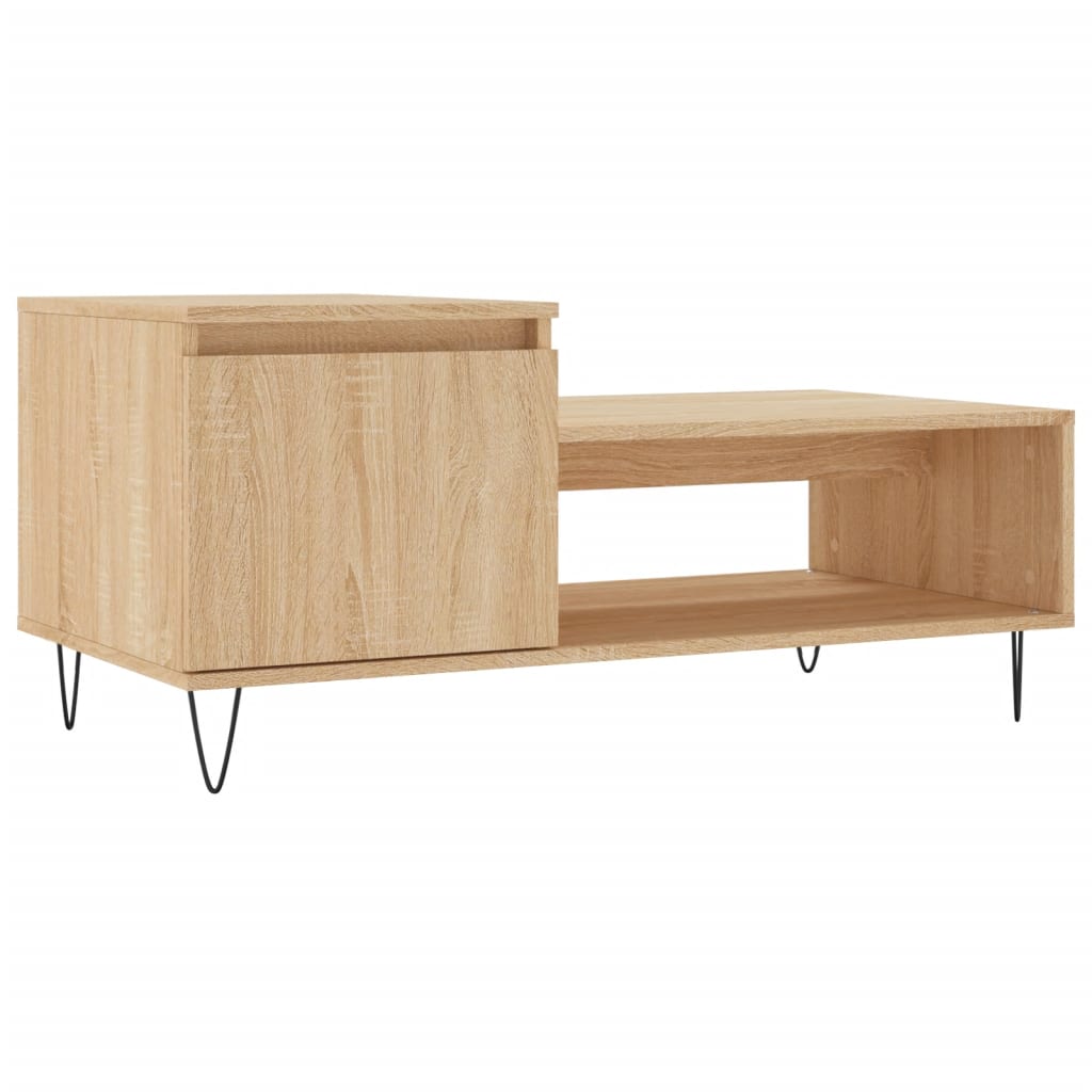 vidaXL Tavolino da Salotto Rovere Sonoma 100x50x45cm Legno Multistrato