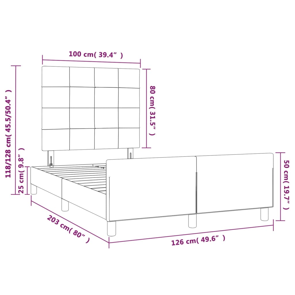 vidaXL Giroletto con Testiera Rosa 120x200 cm in Velluto