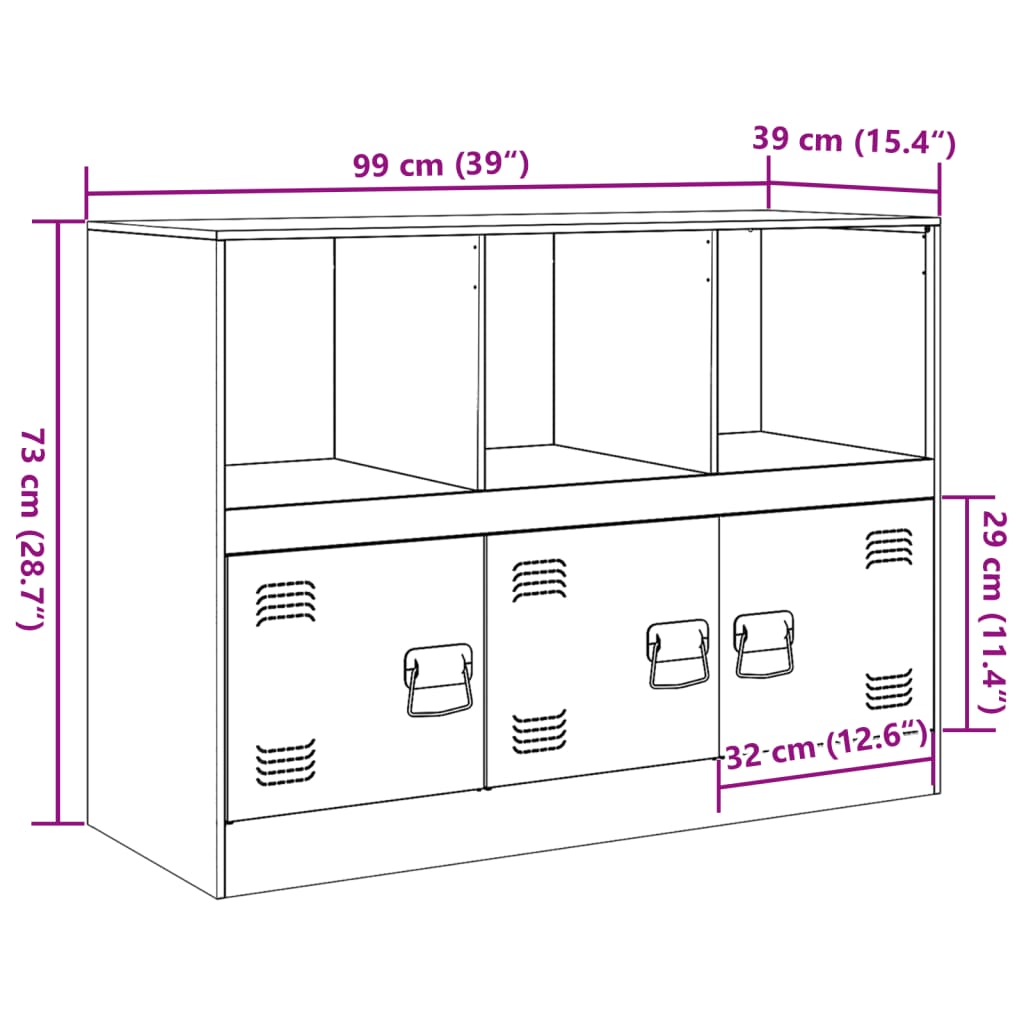 vidaXL Credenza Giallo Senape 99x39x73 cm in Acciaio