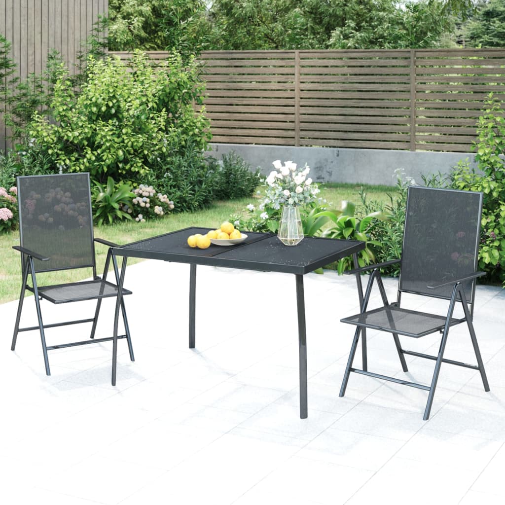 vidaXL Tavolo da Giardino Antracite 110x80x72 cm Rete d'Acciaio