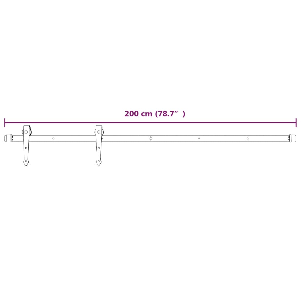 vidaXL Porta Scorrevole con Set Hardware 100x210cm Legno Massello Pino