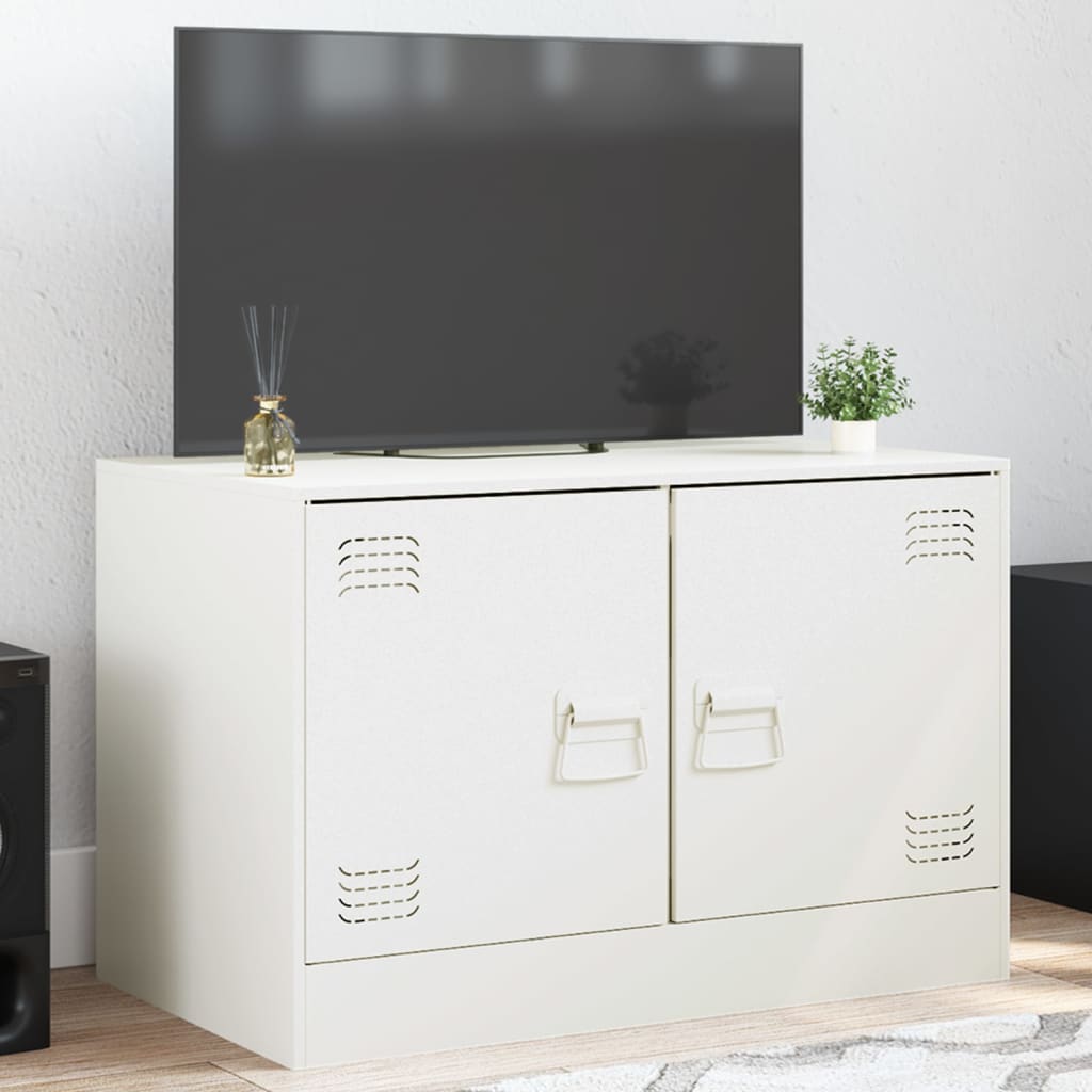 vidaXL Mobile Porta TV Bianco 67x39x44 cm in Acciaio