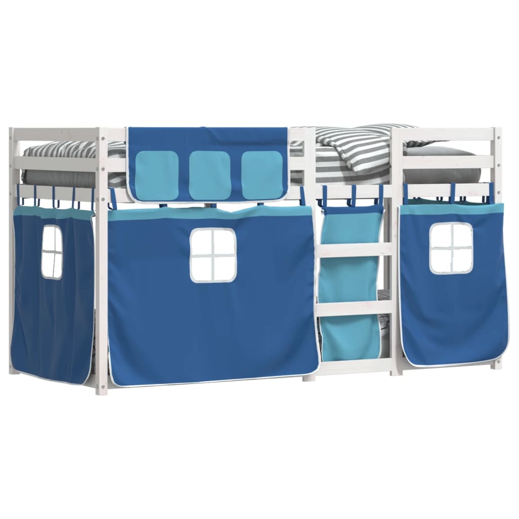 vidaXL Letto a Castello senza Materasso Blu 90x200cm Massello Pino