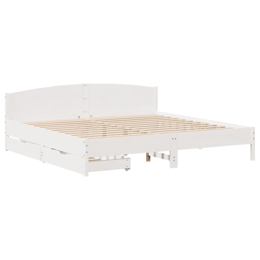 vidaXL Letto senza Materasso Bianco 180x200 cm Legno Massello di Pino