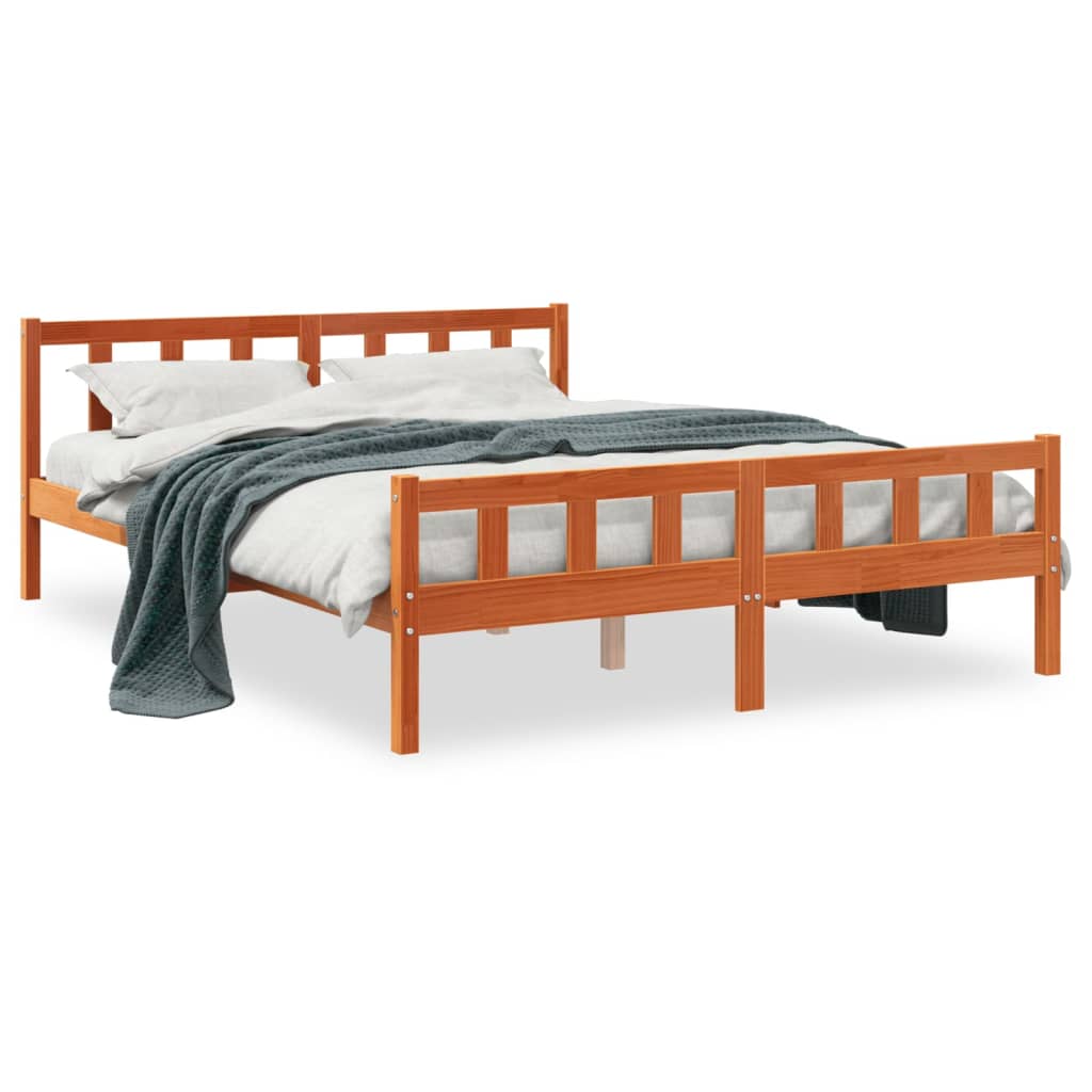 vidaXL Letto senza Materasso Marrone Cera 150x200 cm in Legno di Pino