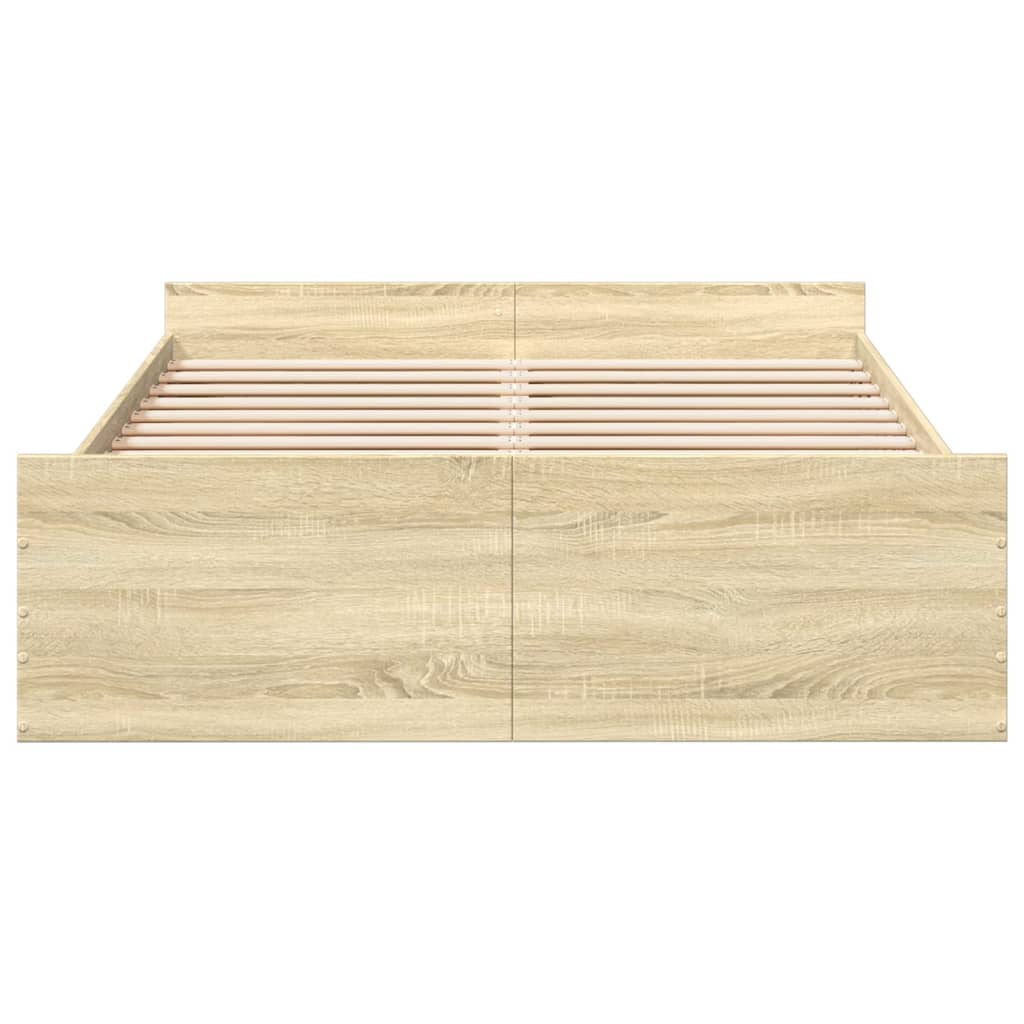 vidaXL Giroletto Cassetti Rovere Sonoma 120x200 cm Legno Multistrato