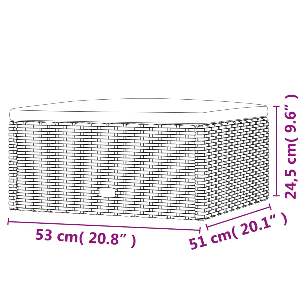 vidaXL Set Divani da Giardino 7 pz con Cuscini in Polyrattan Grigio