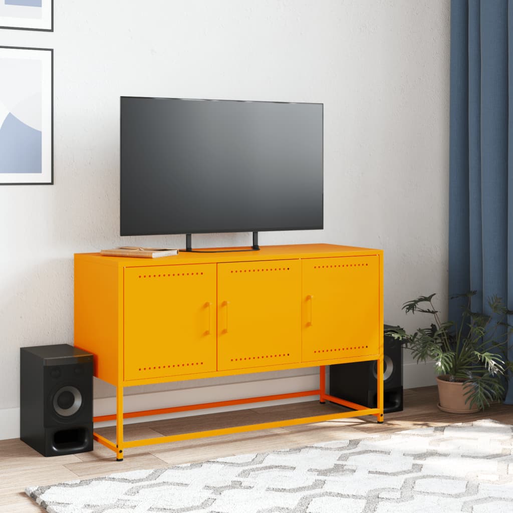 vidaXL Mobile TV Giallo Senape 100,5x39x60,5 cm in Acciaio