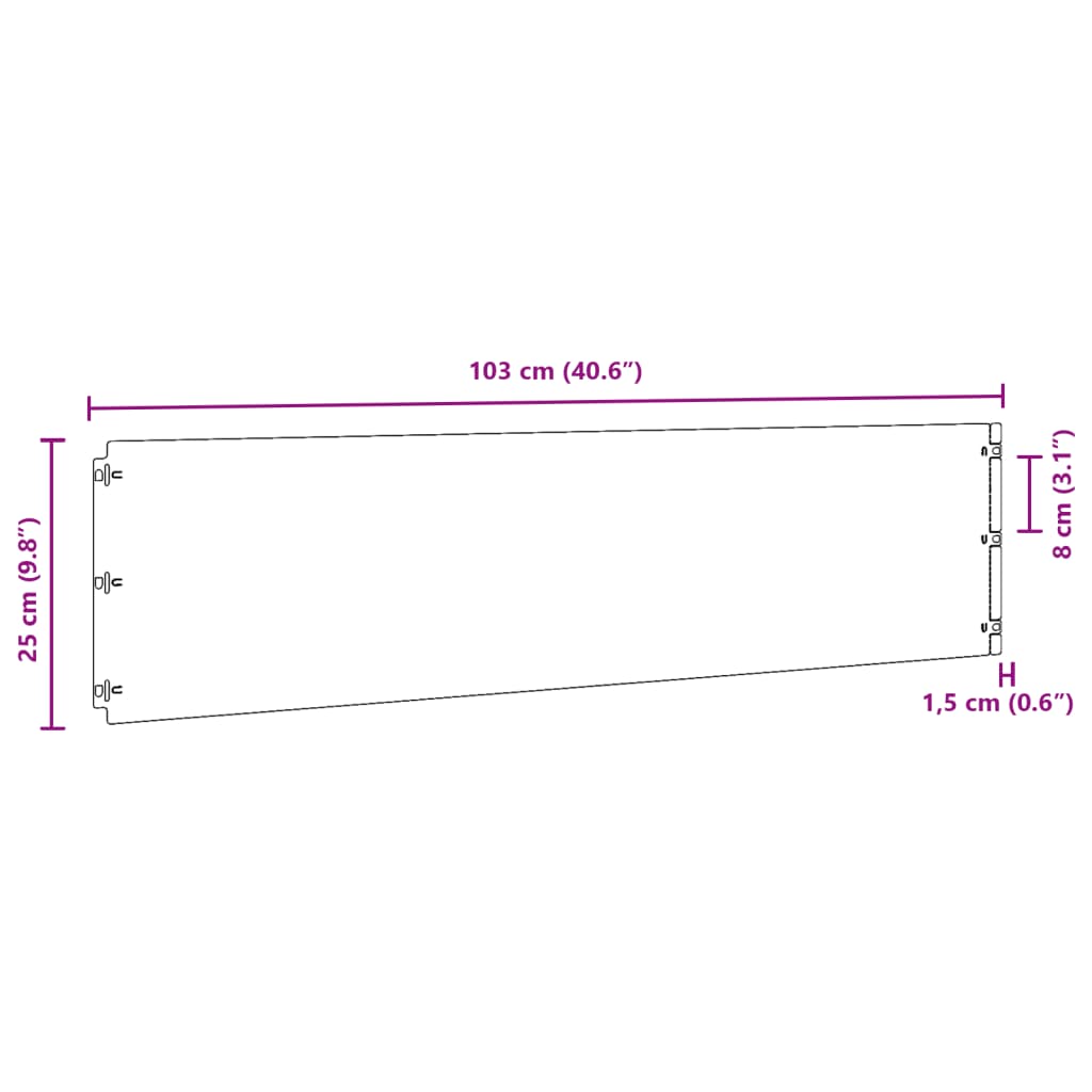 vidaXL Bordure per Prato 10 pz 25x103 cm Flessibili in Acciaio Corten