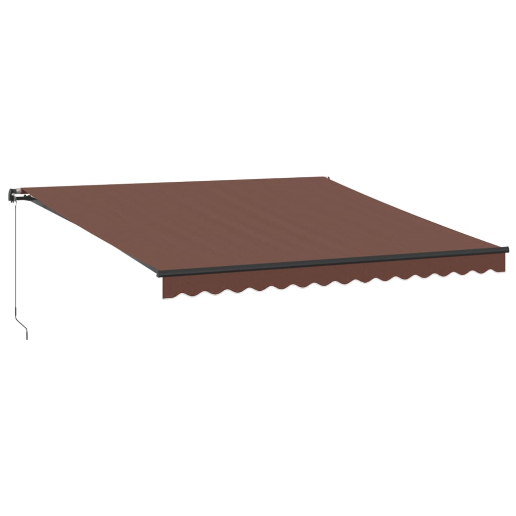 vidaXL Tenda da Sole Retrattile Manuale con LED Marrone 400x350 cm