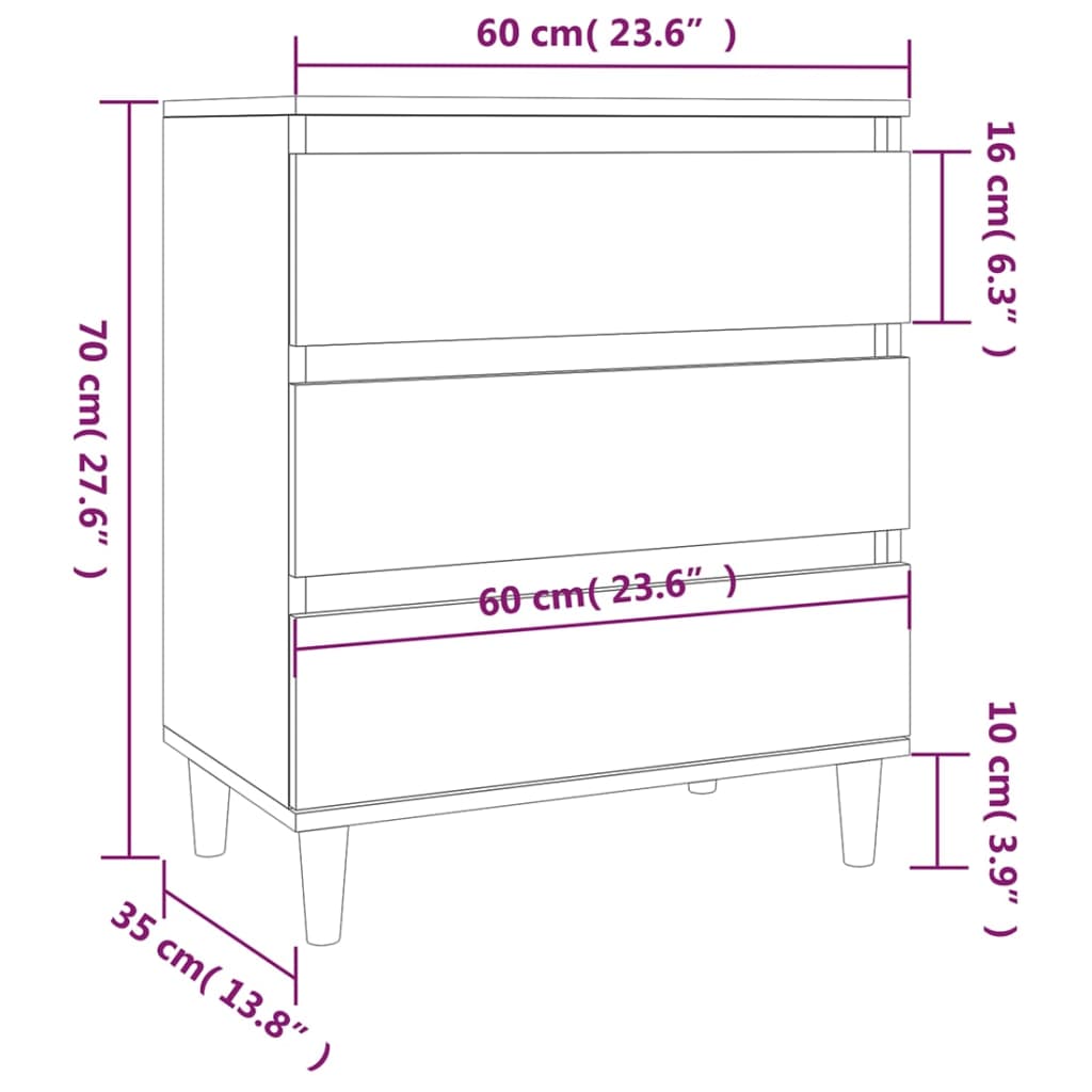 vidaXL Credenza Rovere Sonoma 60x35x70 cm in Legno Multistrato