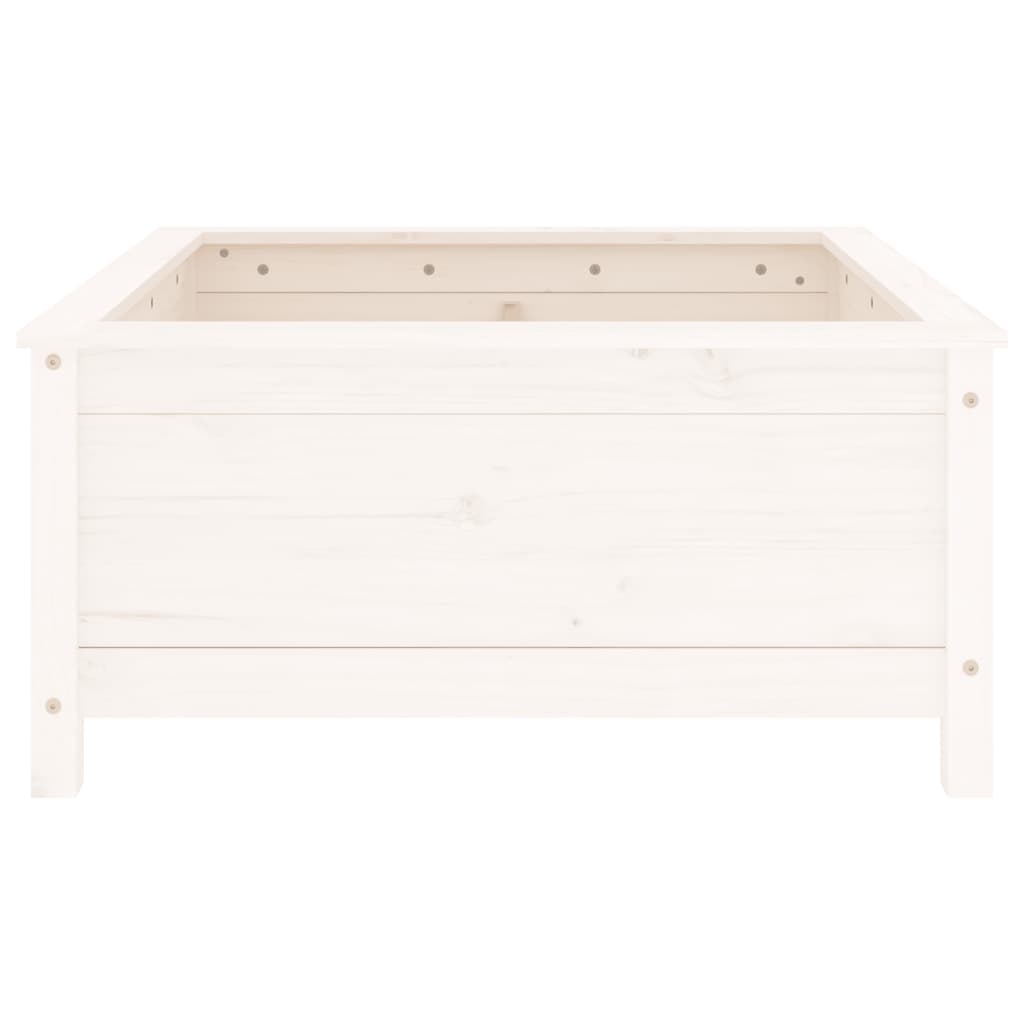 vidaXL Fioriera da Giardino Bianca 82,5x82,5x39cm Legno Massello Pino