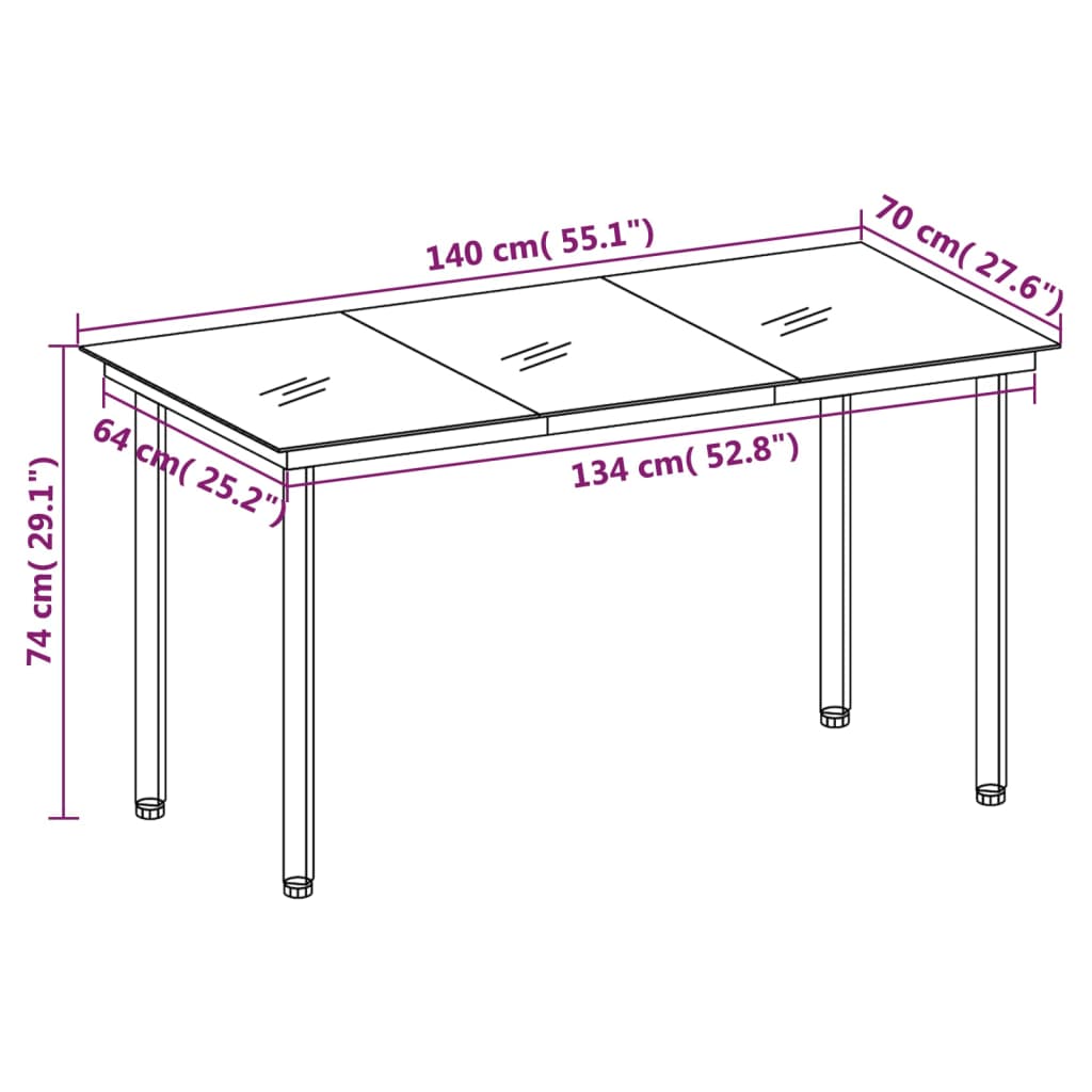 vidaXL Set da Pranzo da Giardino 5 pz con Cuscini Polyrattan e Vetro