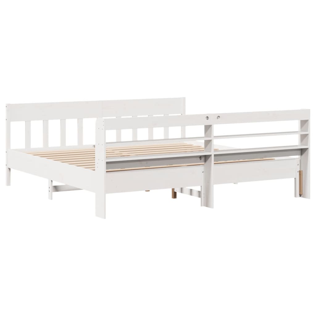 vidaXL Letto senza Materasso Bianco 180x200 cm Legno Massello di Pino