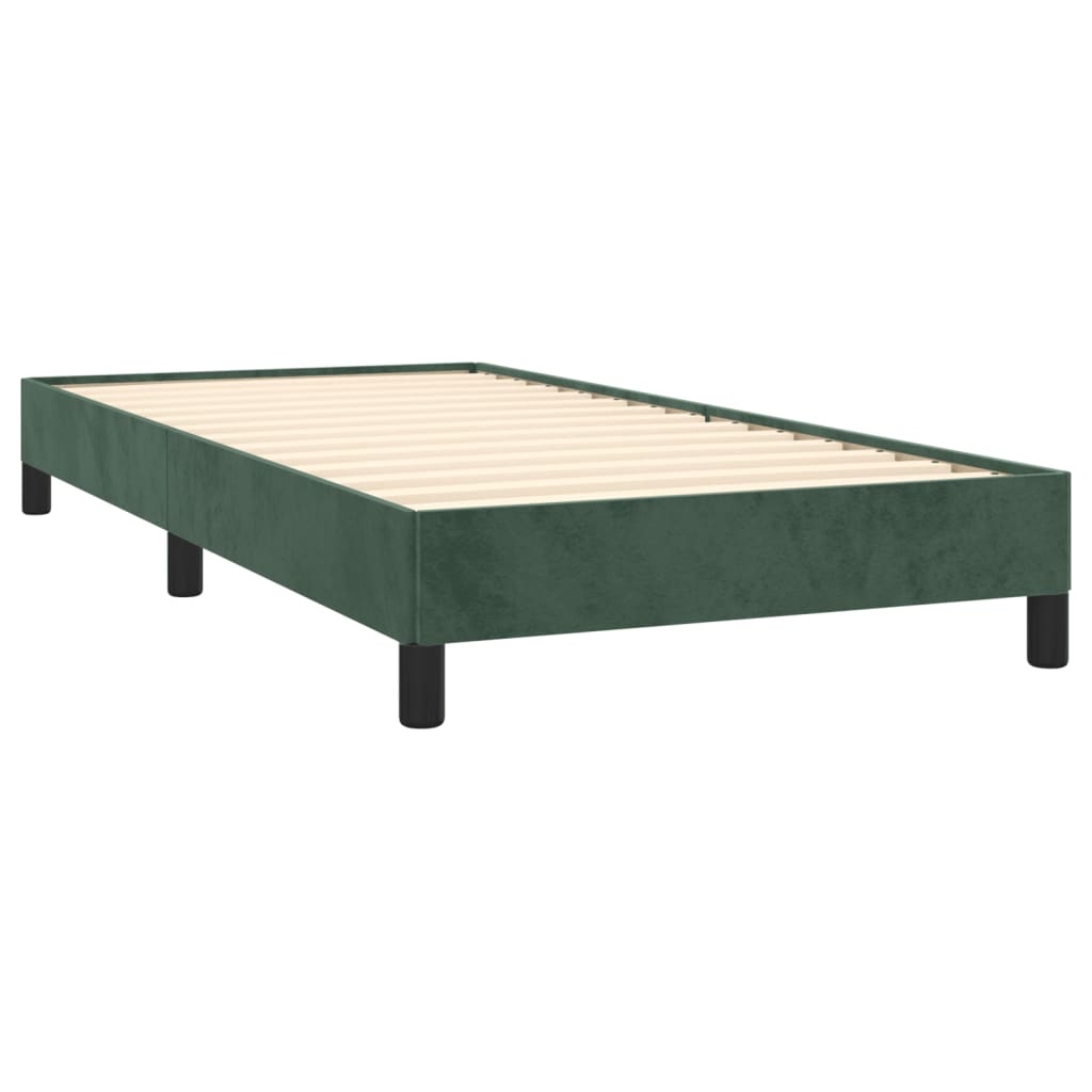 vidaXL Giroletto senza Materasso Verde Scuro 90x190 cm in Velluto