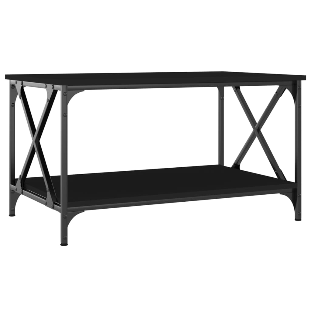 vidaXL Tavolino da Salotto Nero 80x50x45 cm Legno Multistrato e Ferro