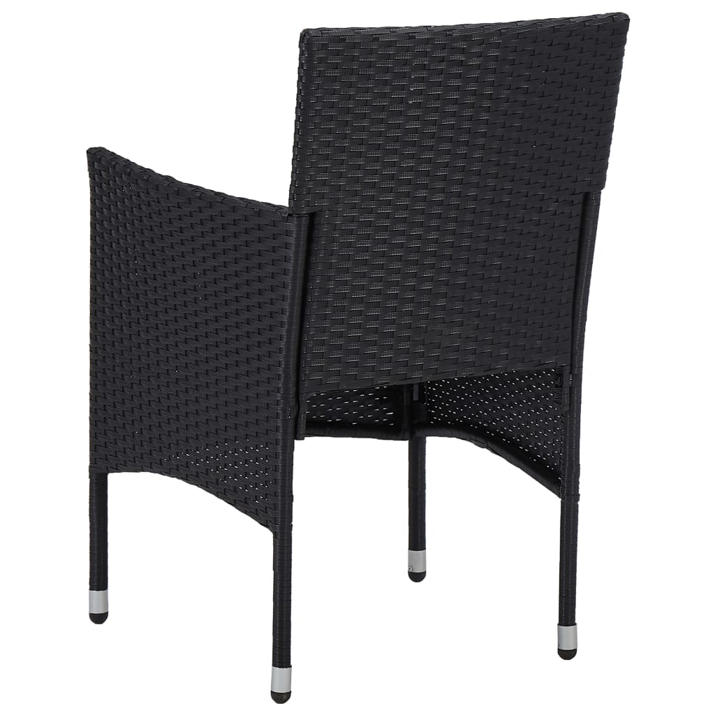 vidaXL Set da Pranzo da Giardino 11 pz in Polyrattan Nero