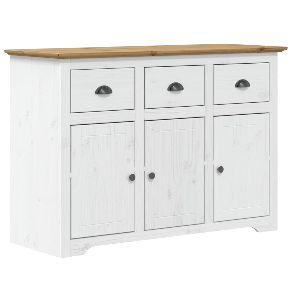 vidaXL Credenza BODO 115,5x44x80 cm Legno Massello Pino Bianco Marrone