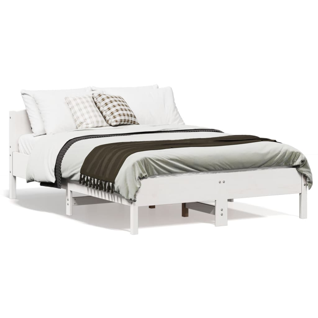 vidaXL Letto senza Materasso Bianco 135x190 cm Legno Massello di Pino