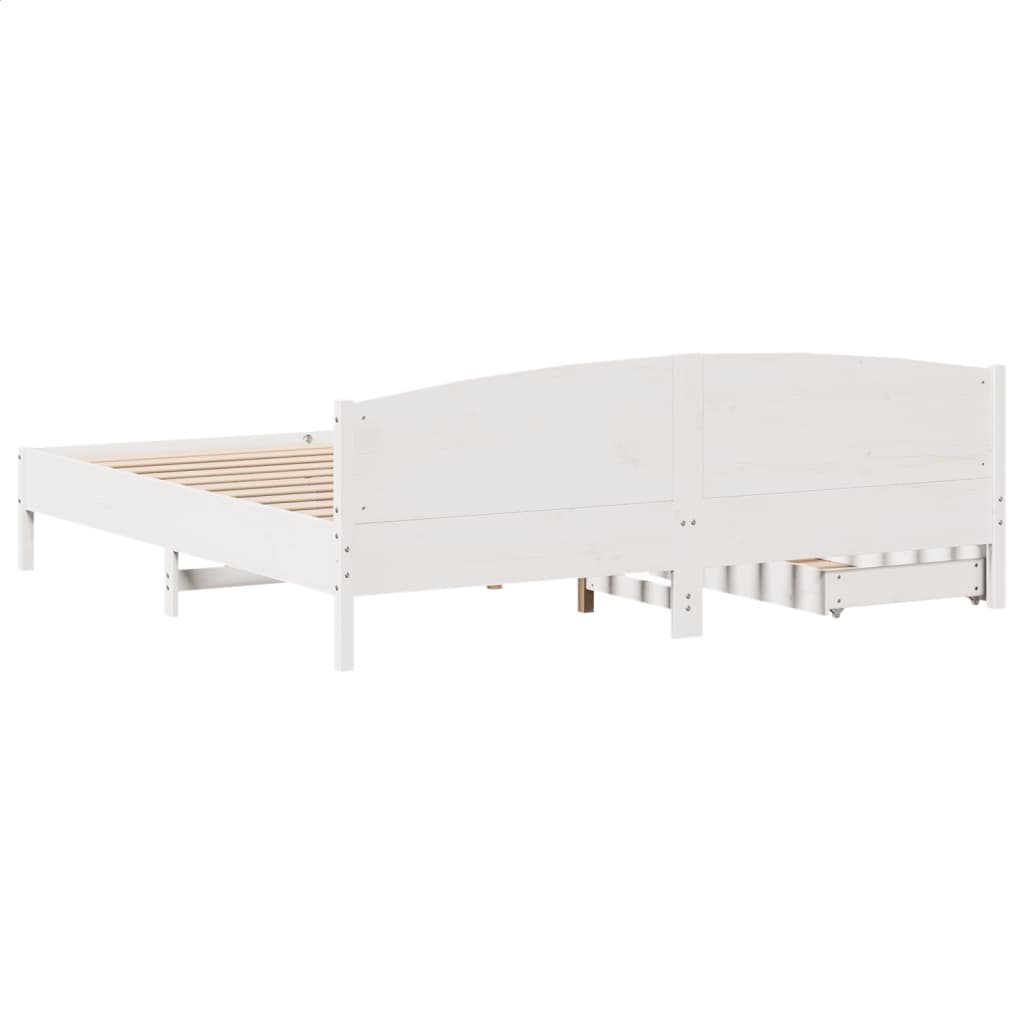 vidaXL Letto senza Materasso Bianco 180x200 cm Legno Massello di Pino