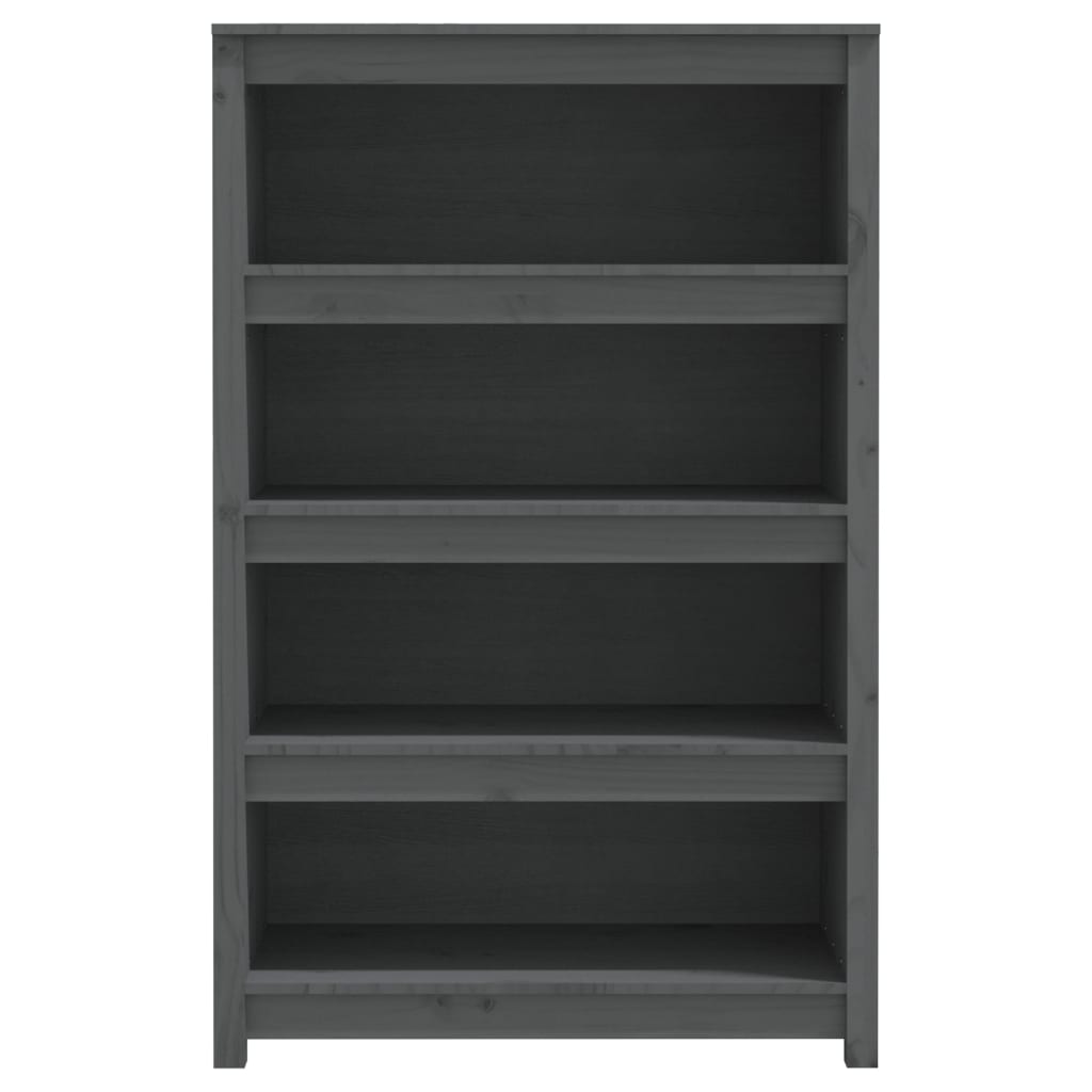 vidaXL Libreria Grigia 80x35x126 cm in Legno Massello di Pino