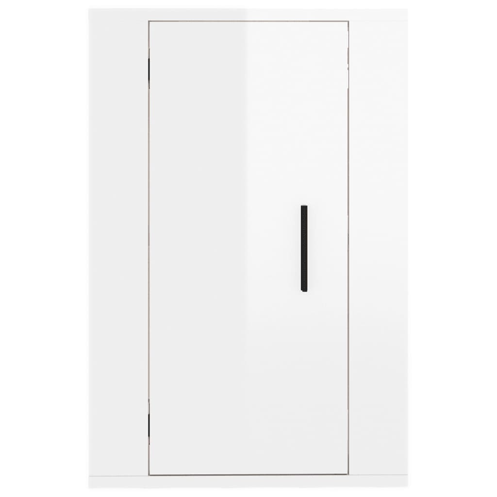 vidaXL Mobili Porta TV a Parete 2 pz Bianco Lucido 40x34,5x60 cm