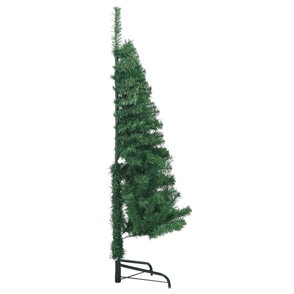 vidaXL Albero di Natale Artificiale ad Angolo con Supporto Verde 120 cm PVC