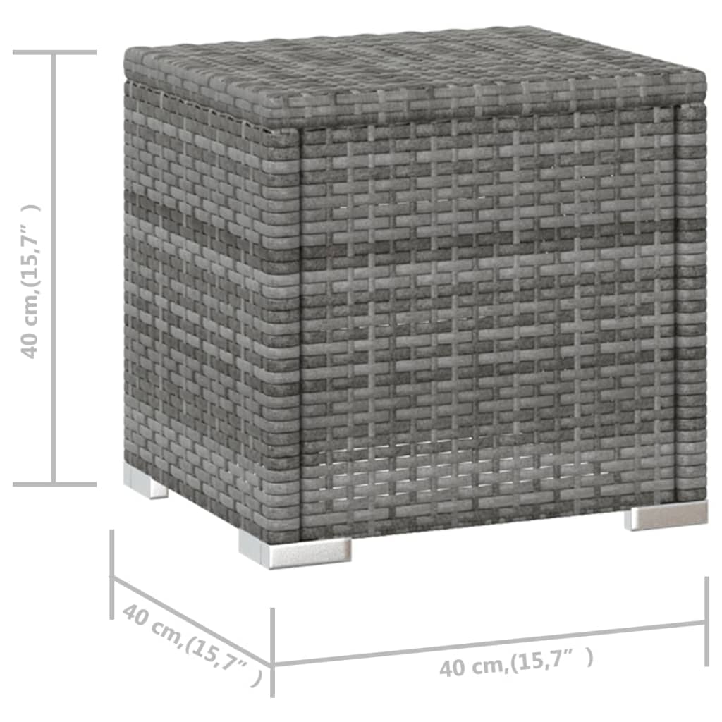 vidaXL Lettino Prendisole con Cuscino e Tavolino in Polyrattan Grigio