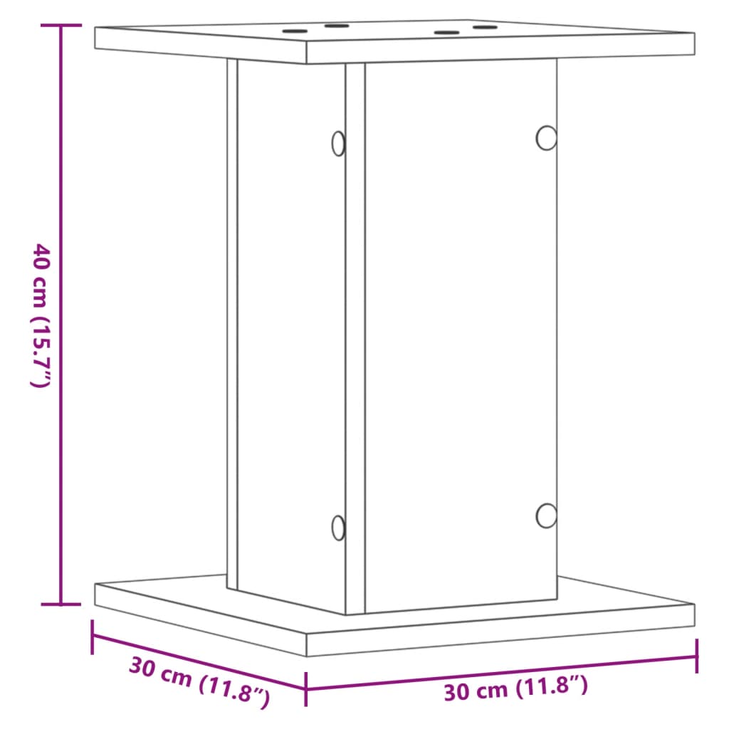 vidaXL Supporti Altoparlanti 2 pz Legno 30x30x40 cm Legno Multistrato