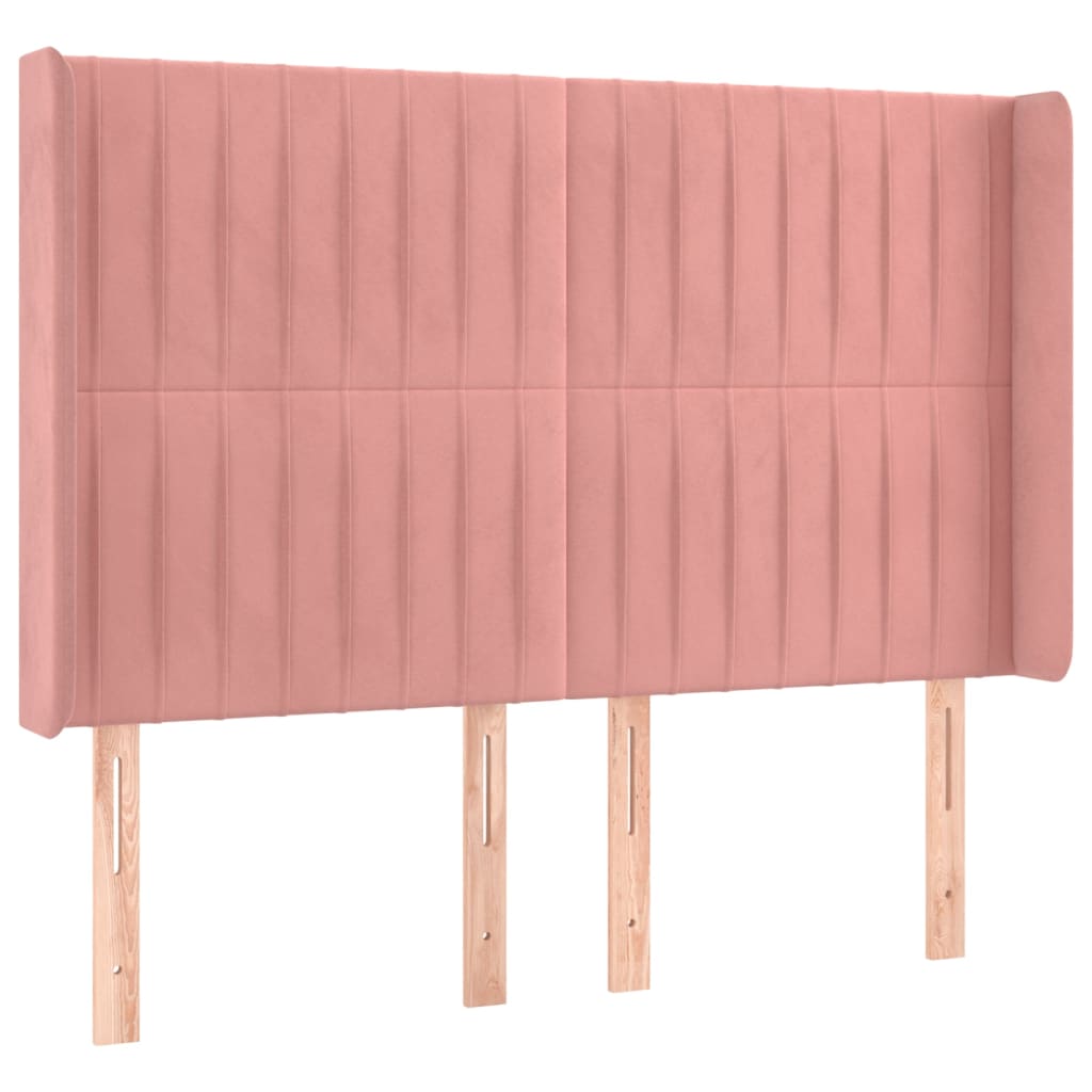 vidaXL Letto a Molle con Materasso e LED Rosa 140x200 cm in Velluto