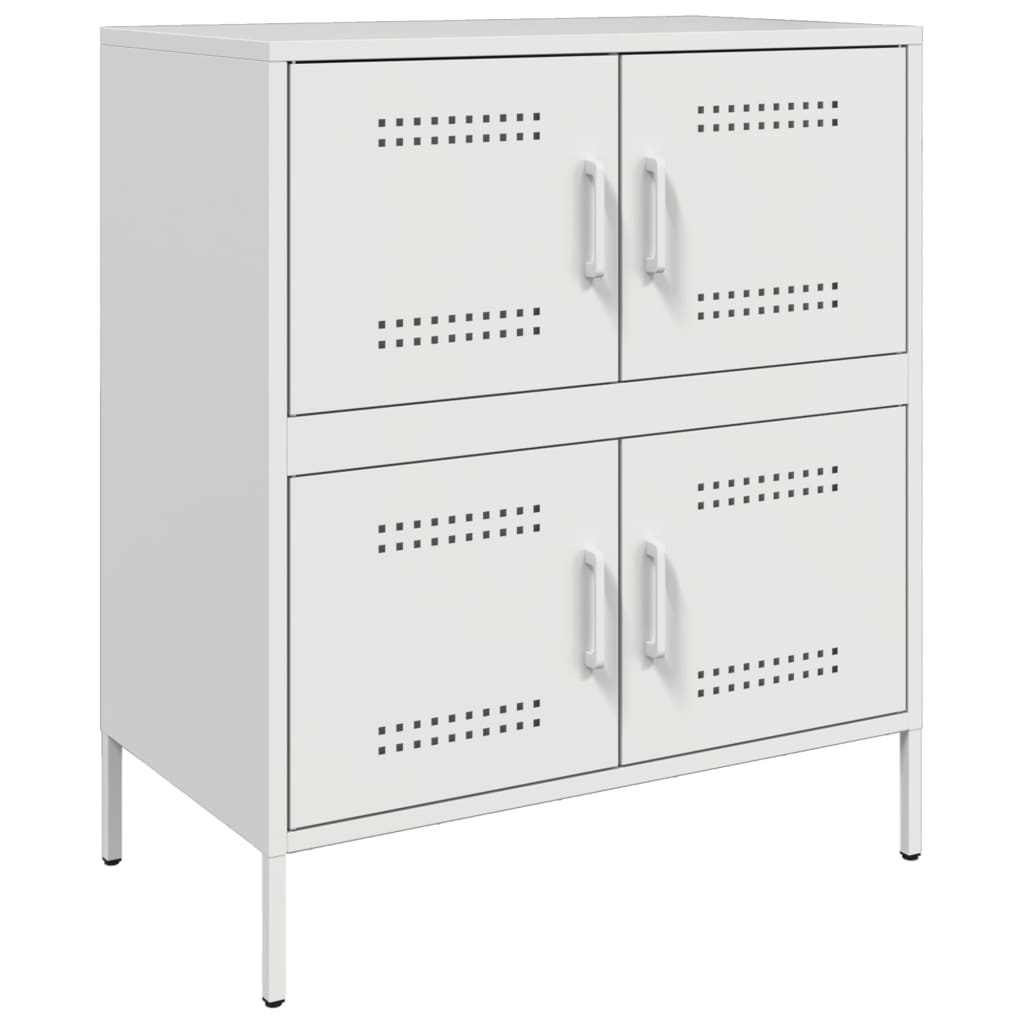 vidaXL Credenza Bianca 68x39x79 cm in Acciaio