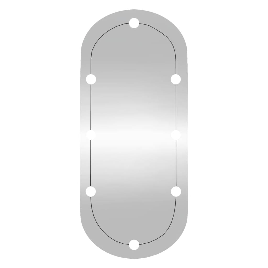 vidaXL Specchio da Parete con Luci LED 40x90 cm Vetro Ovale