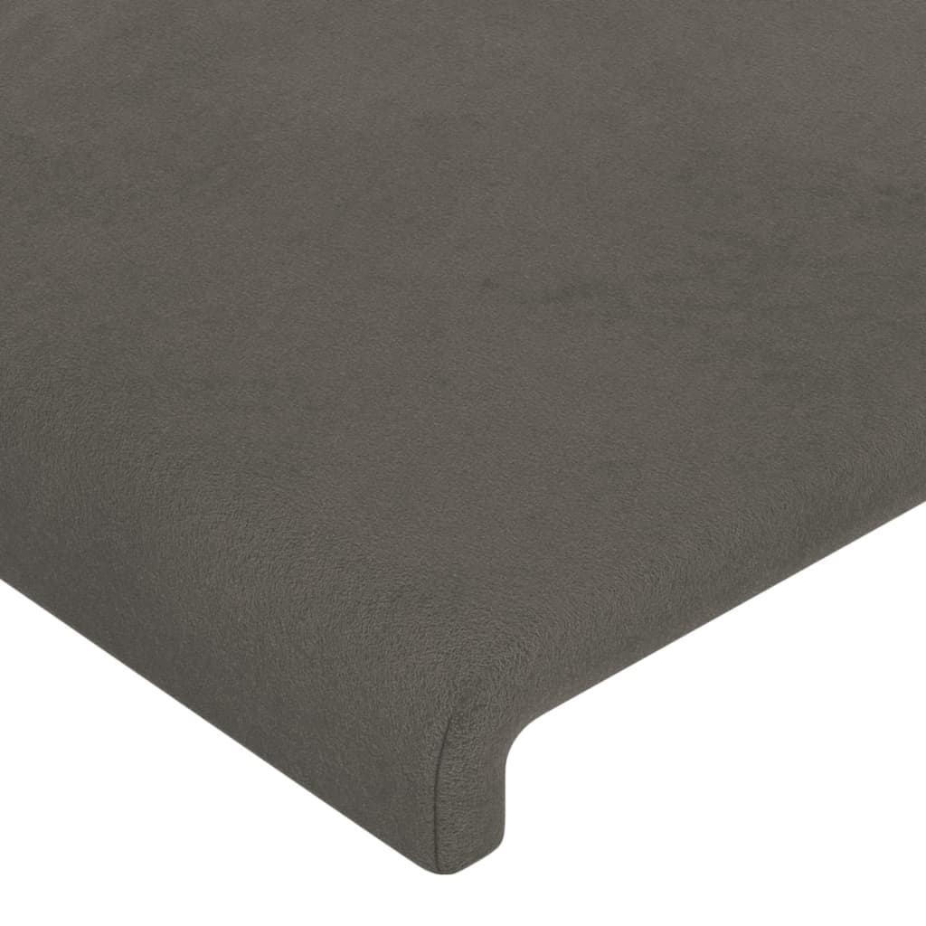 vidaXL Testiera ad Orecchio Grigio Scuro 203x23x78/88 cm in Velluto