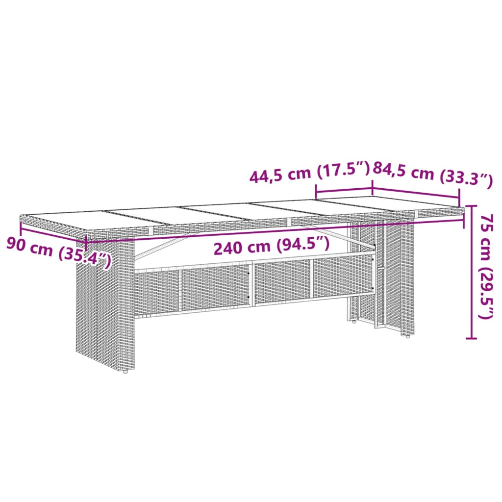 vidaXL Set da Pranzo da Giardino 7 pz con Cuscini in Polyrattan Grigio