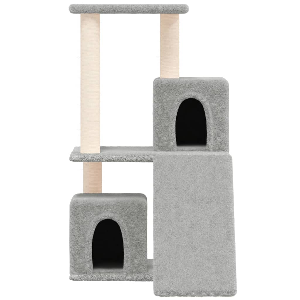 vidaXL Albero per Gatti con Tiragraffi in Sisal Grigio Chiaro 82 cm