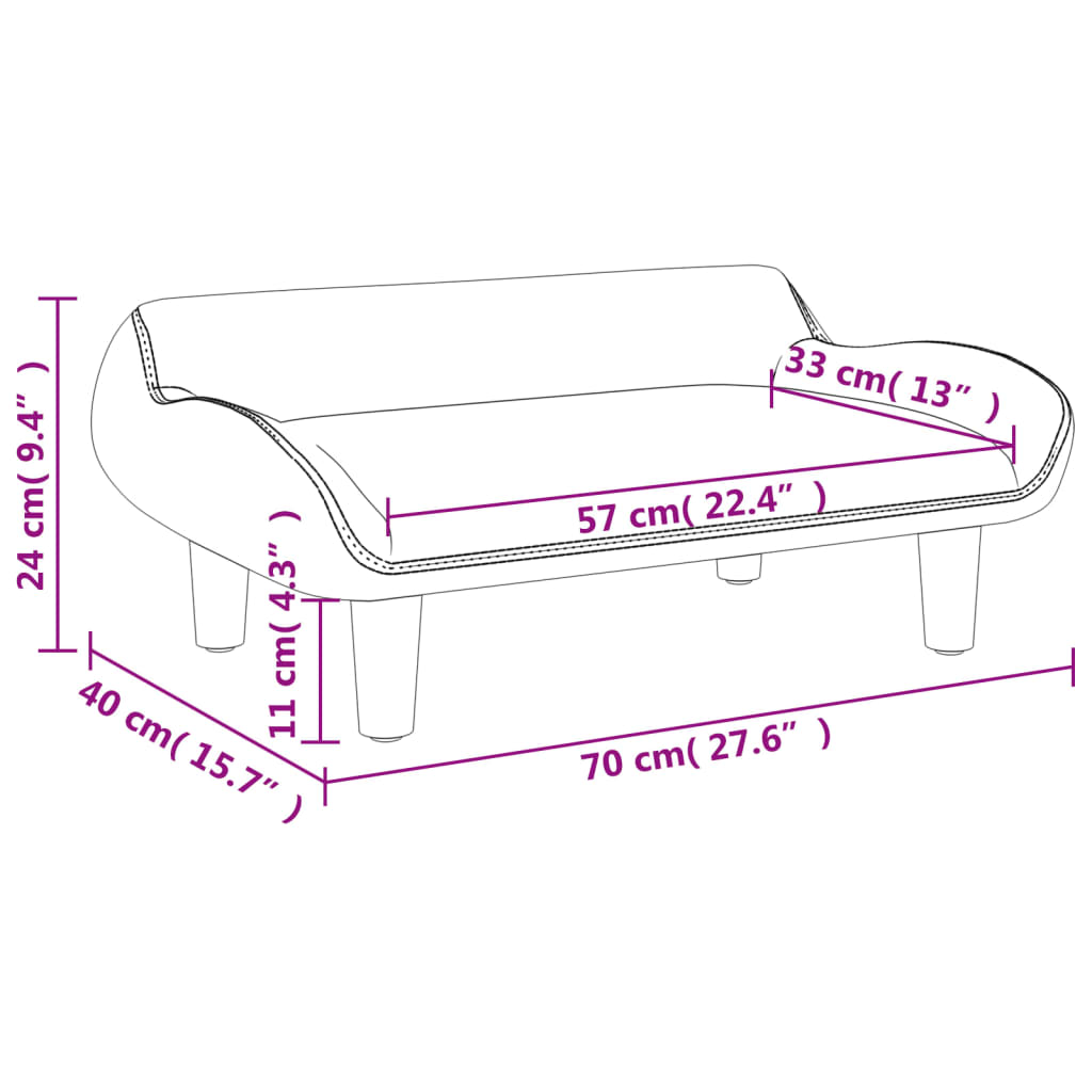 vidaXL Divano per Bambini Marrone 70x40x24 cm in Tessuto