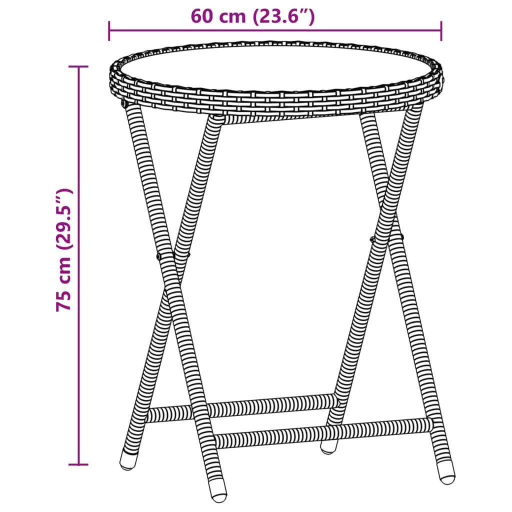 vidaXL Set da Bistrò 3 pz con Cuscini Beige Polyrattan e Vetro