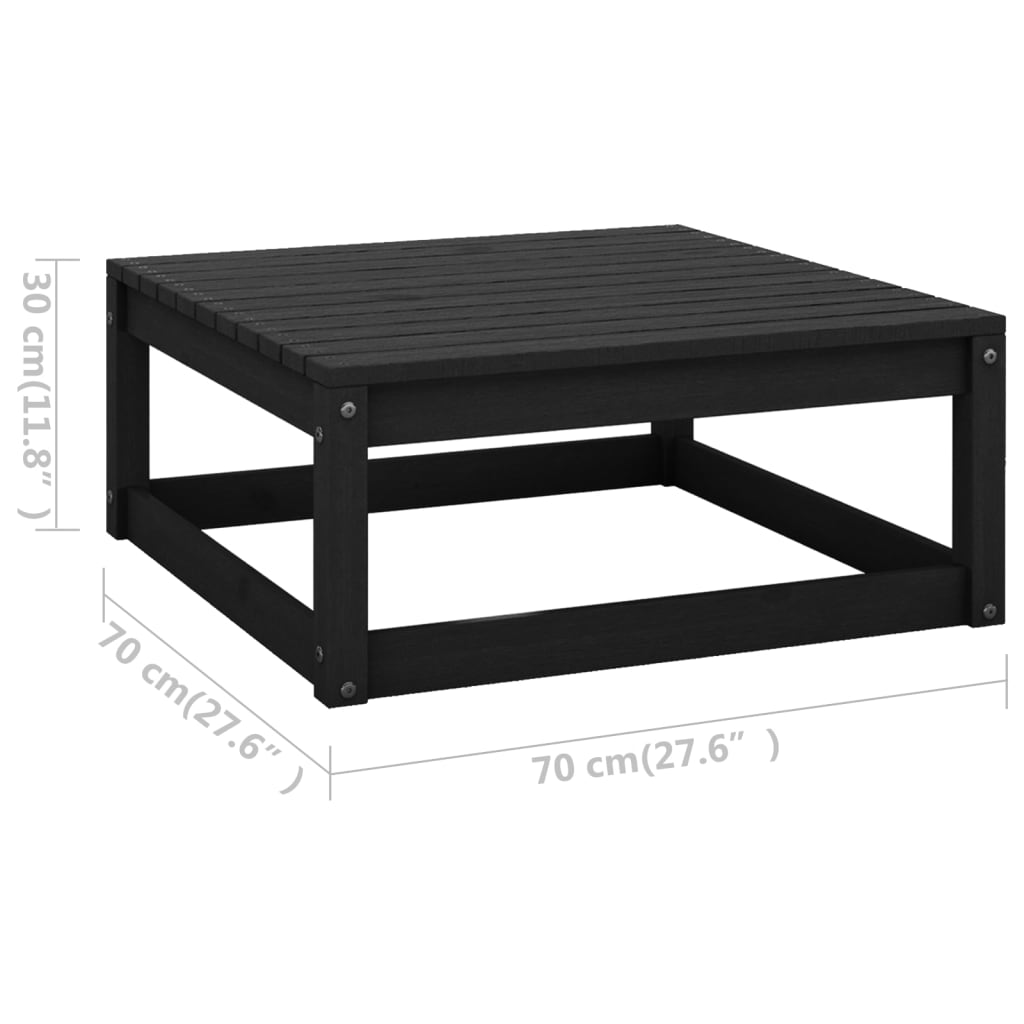 vidaXL Set Divani da Giardino 9 pz Nero in Legno Massello di Pino